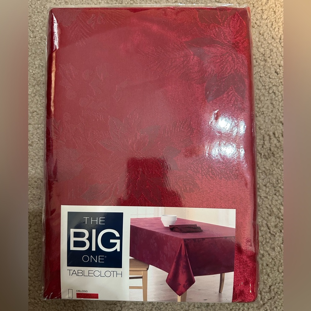 Red Table Cloth, never used. Oblong 60in x 120in.